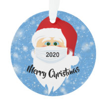 Gemaskerde Santa 2020 Acrylhoudend Ornament