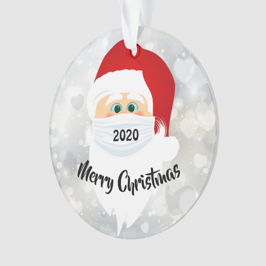Gemaskerde Santa 2020 Acrylhoudend Ornament (voorkant)
