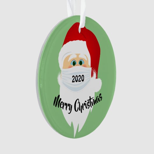 Gemaskerde Santa 2020 Acrylhoudend Ornament (voorkant)