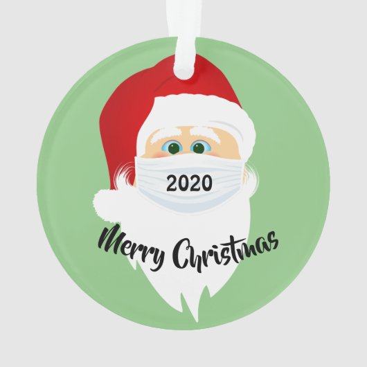 Gemaskerde Santa 2020 Acrylhoudend Ornament (achterkant)