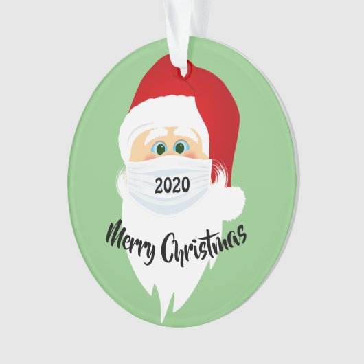Gemaskerde Santa 2020 Acrylhoudend Ornament (voorkant)