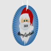 Gemaskerde Santa 2020 Blue Starburst Acrylic Ornam Ornament (voorkant)