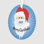 Gemaskerde Santa 2020 Blue Starburst Acrylic Ornam Ornament (voorkant)