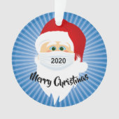 Gemaskerde Santa 2020 Blue Starburst Acrylic Ornam Ornament (voorkant)