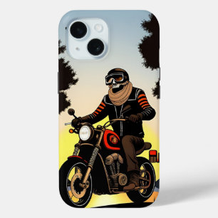 🏍️ Gemaskerde Schedel Motorrijder Versnelt iPhone 15 Case