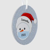 Gemaskerde Snowman met Santa Hat AcrylOrnament Ornament (voorkant)