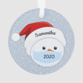 Gemaskerde Snowman met Santa Hat AcrylOrnament Ornament (achterkant)