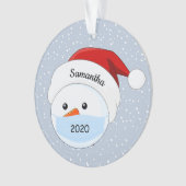 Gemaskerde Snowman met Santa Hat AcrylOrnament Ornament (voorkant)