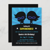 Gemaskerde Superhelden Kids verjaardagsfeestje uit Kaart (Voorkant / Achterkant)