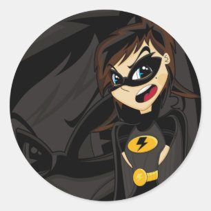 Gemaskerde Superhero Meisje Sticker