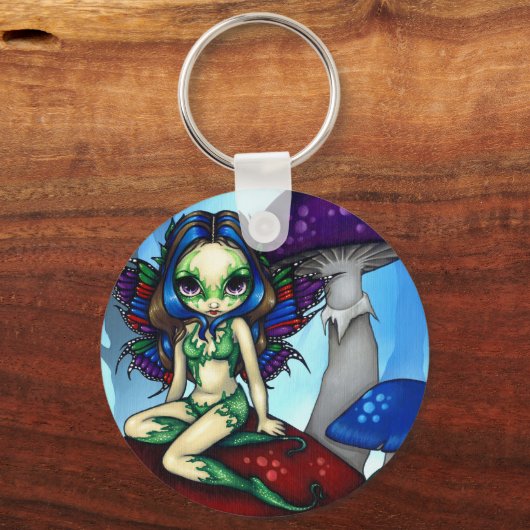 "Gemaskerde vaar op de paddenstoel" Sleutelhanger (Voorkant)