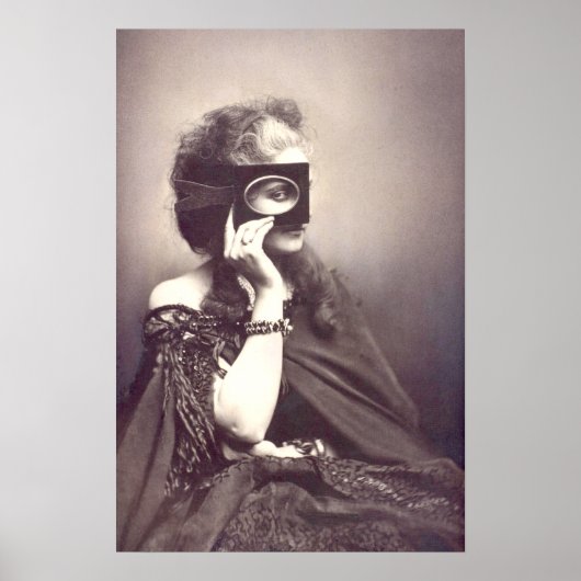 gemaskerde vrouw die naar jou kijkt poster (Voorkant)