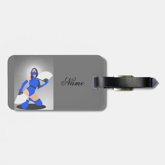 Gemaskerde Warrior Princess Thunder_Cove Bagagelabel (Achterkant horizontaal)