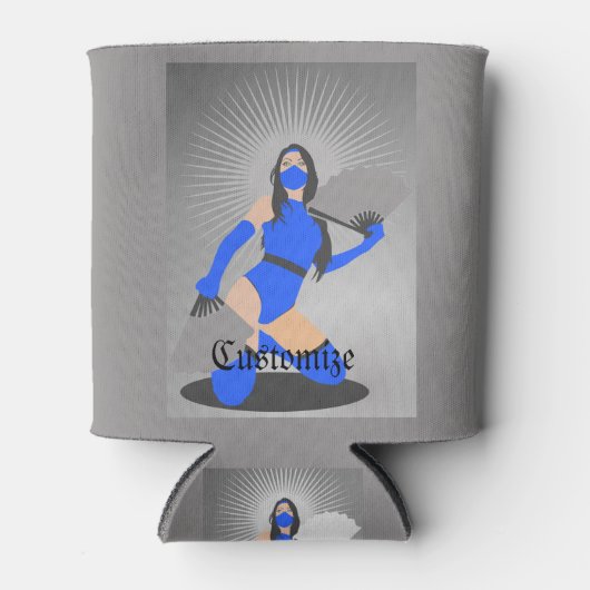 Gemaskerde Warrior Princess Thunder_Cove Blikjeskoeler (Voorkant)