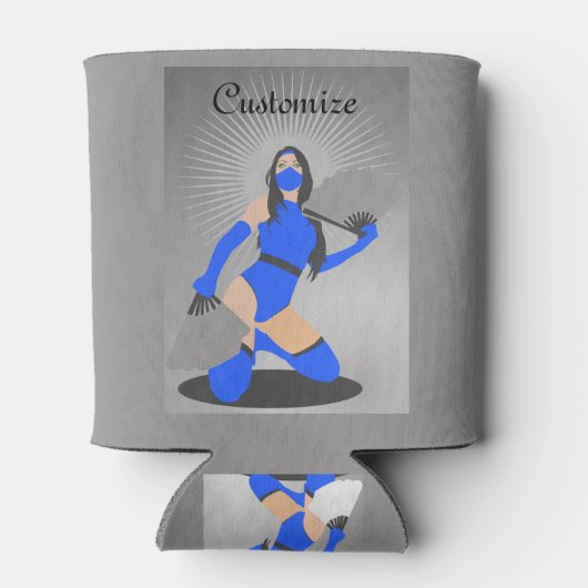 Gemaskerde Warrior Princess Thunder_Cove Blikjeskoeler (Achterkant)