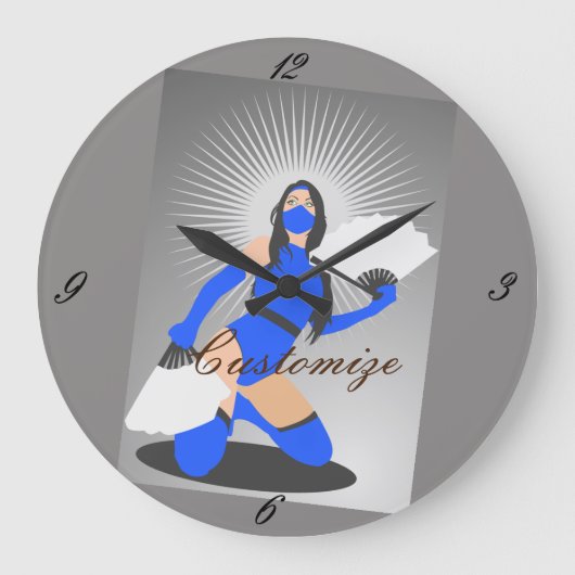 Gemaskerde Warrior Princess Thunder_Cove Grote Klok (Voorkant)