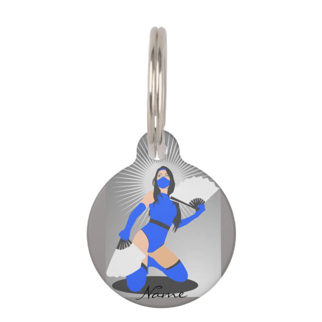 Gemaskerde Warrior Princess Thunder_Cove Huisdierpenning (Voorkant)