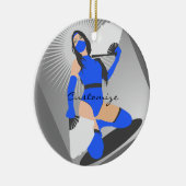 Gemaskerde Warrior Princess Thunder_Cove Keramisch Ornament (Rechts)