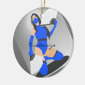 Gemaskerde Warrior Princess Thunder_Cove Keramisch Ornament (Links)