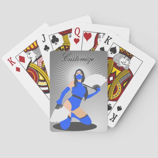 Gemaskerde Warrior Princess Thunder_Cove Pokerkaarten (Achterkant)