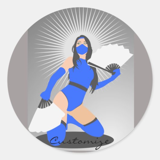 Gemaskerde Warrior Princess Thunder_Cove Ronde Sticker (Voorkant)