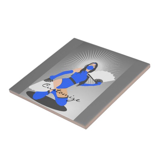 Gemaskerde Warrior Princess Thunder_Cove Tegeltje (Zijkant)