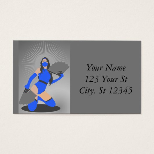 Gemaskerde Warrior Princess Thunder_Cove Visitekaartje (Voorkant)