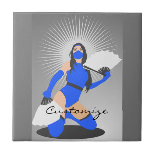 Gemaskerde Warrior Prinses Thunder_Cove Tegeltje