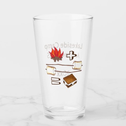 Gemat Marshmallow Campfire S'mores Summer Camp Glas (Voorkant)