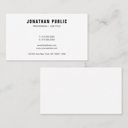 Gematigd Eenvoudig design elegante Sjabloon op maa Visitekaartje (Voorkant / Achterkant)