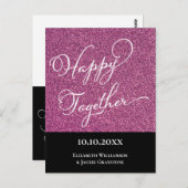 Gematigd eenvoudig meisje roze glitter sparen de d briefkaart (Voorkant / Achterkant)