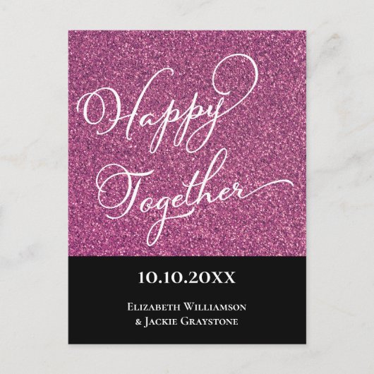 Gematigd eenvoudig meisje roze glitter sparen de d briefkaart (Voorkant)