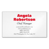 Gematigd eenvoudig, minimalistisch wit magnetisch visitekaartje (Voorkant)