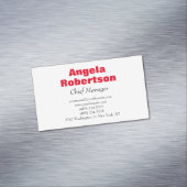 Gematigd eenvoudig, minimalistisch wit magnetisch visitekaartje (Voorbeeld)