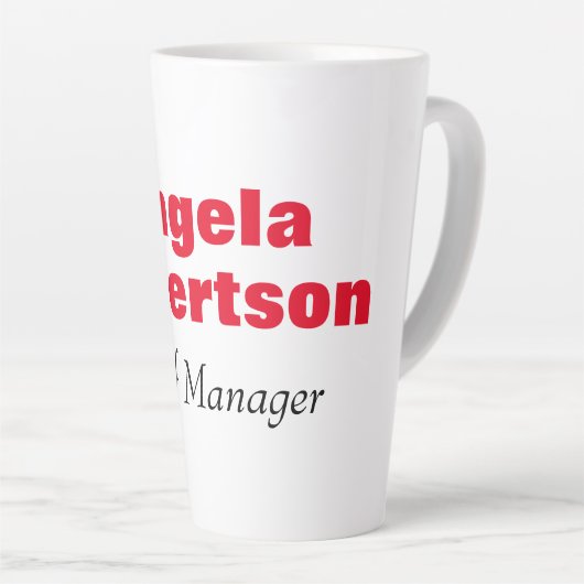 Gematigd eenvoudig, minimalistisch wit toevoegen n latte mok (Rechterhoek)