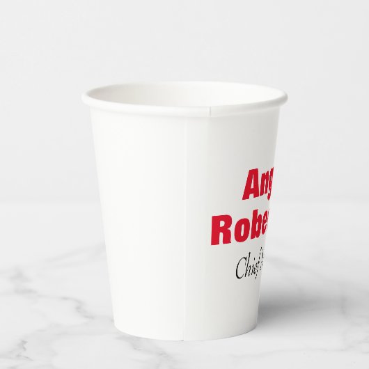 Gematigd eenvoudig, minimalistisch wit toevoegen n papieren bekers (Rechts)