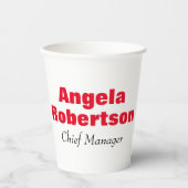 Gematigd eenvoudig, minimalistisch wit toevoegen n papieren bekers (Voorkant)