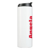 Gematigd eenvoudig, minimalistisch wit toevoegen n thermosbeker (Gedraaid links)