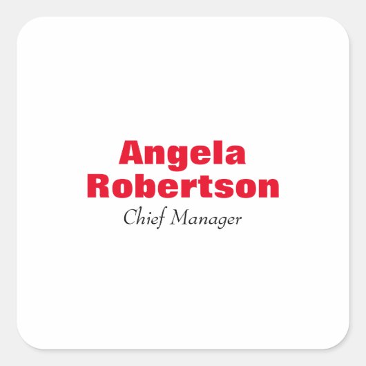 Gematigd eenvoudig, minimalistisch wit toevoegen n vierkante sticker (Voorkant)