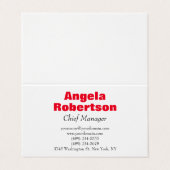 Gematigd eenvoudig, minimalistisch wit visitekaartje (Buitenkant ongevouwen)