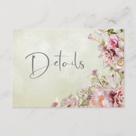 Gematigd fijn roze Roos Lily Green - details Informatiekaartje (Voorkant)