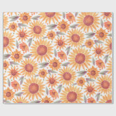 Gematigd geel en gekleurd zonnescherm cadeaupapier (Vlak)