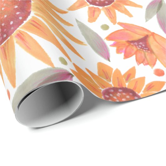 Gematigd geel en gekleurd zonnescherm cadeaupapier (Rol Hoek)