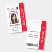 Gematigd Gepersonaliseerd Collectief Rood identite Badge (Voor- en achterkant)