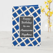 Gematigd gepersonaliseerd Happy Birthday Nephew Kaart (Gele Bloem)