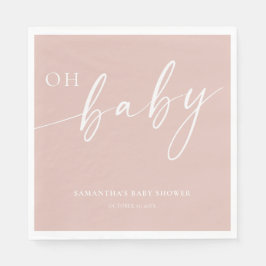 Gematigd, lichtroze Oh Baby girl baby shower Servet