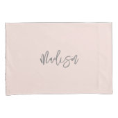 Gematigd meisje Blush Roze Persoonlijke Monogram N Kussensloop (Voorkant-Rechts)
