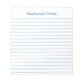 Gematigd Middelmatig Blauw Gepersonaliseerd Notitieblok (Voorkant)