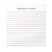 Gematigd Rood Bruin Gepersonaliseerd Notitieblok (Voorkant)