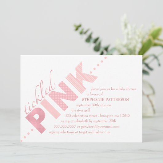 Gematigd roze babymeisje Modern Baby shower Kaart (Staand voorkant)